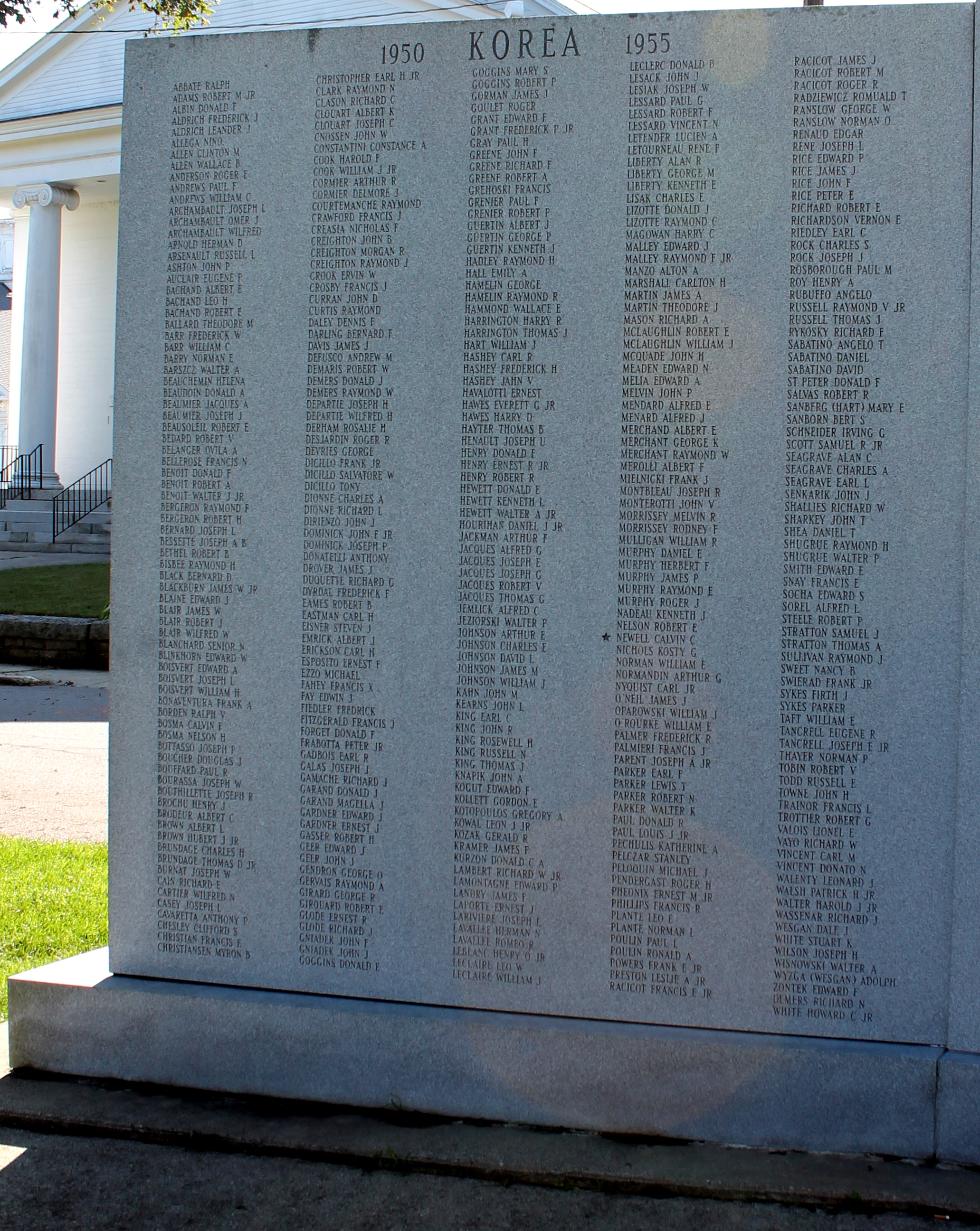 Uxbridge Massachusetts Korean War Veterans Memorial