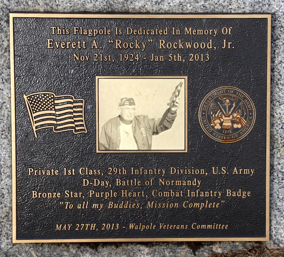 Everett Massachusetts Flagpole Dedication to Everett Rockwood Jr.