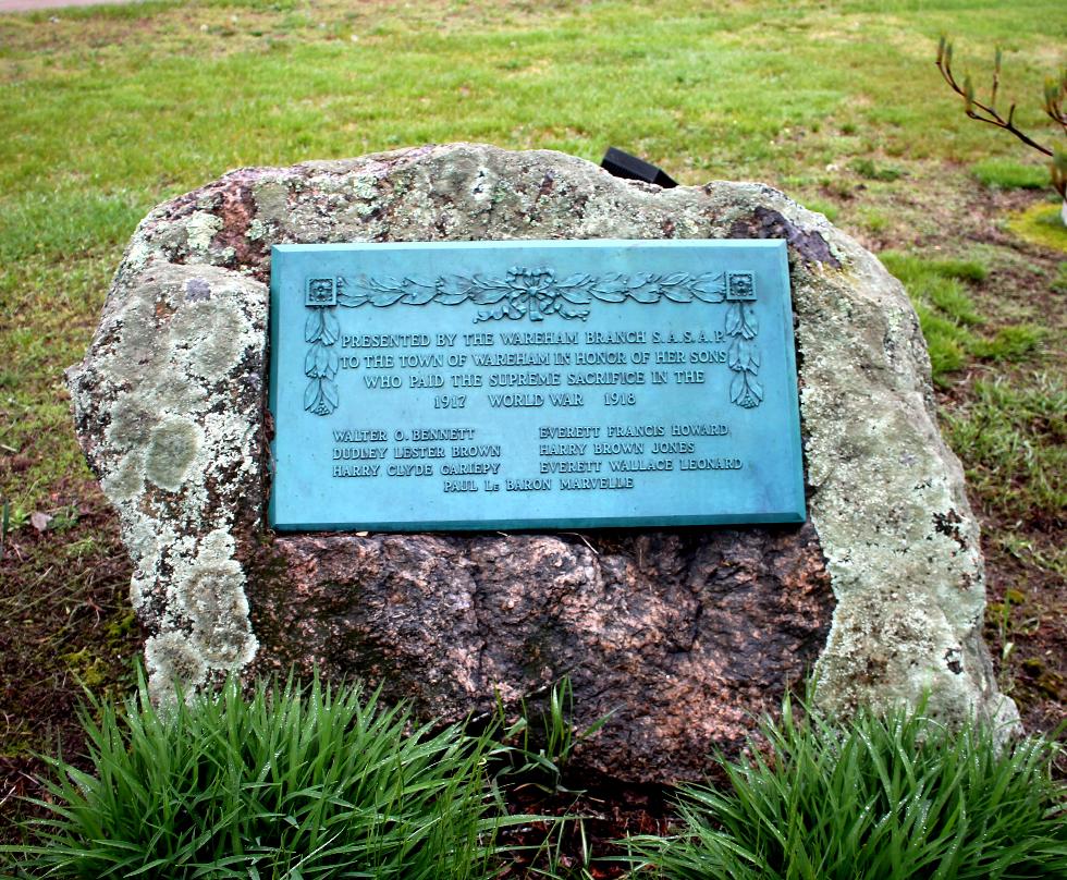 Wareham Massachusetts World War I Veterans Memorial