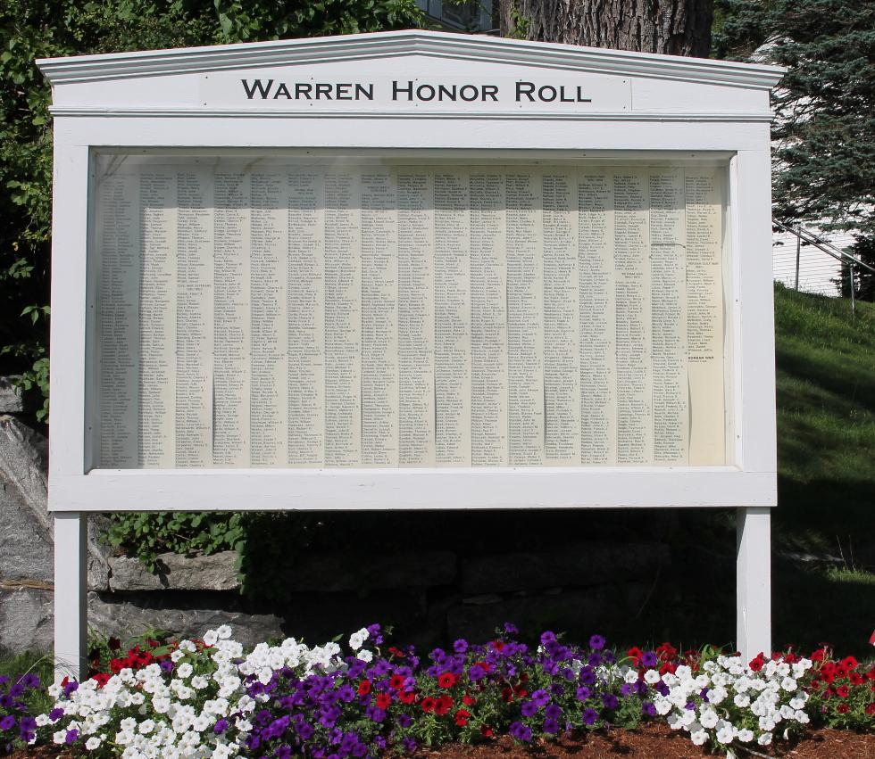 Warren Massachusetts Veterans Honor Roll