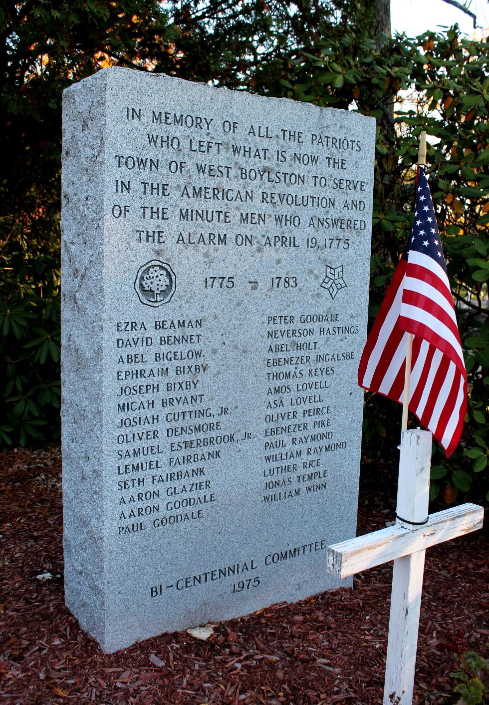 West Boylston Massachusetts Revolutionary War Veterans Memorial