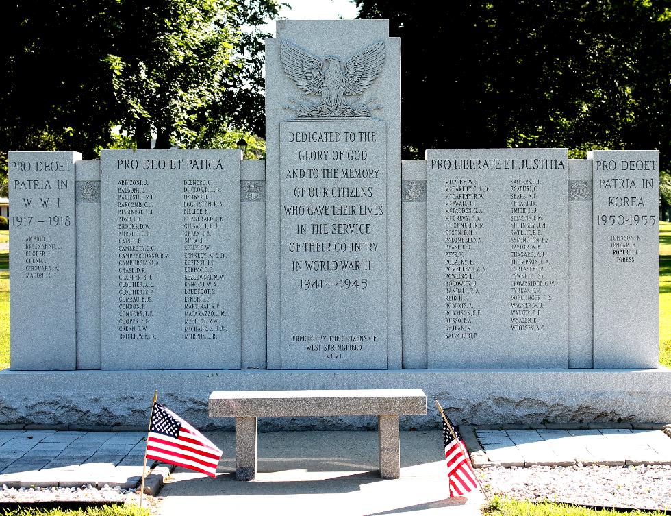 West Springfiels Massachusetts Veterans Memorial