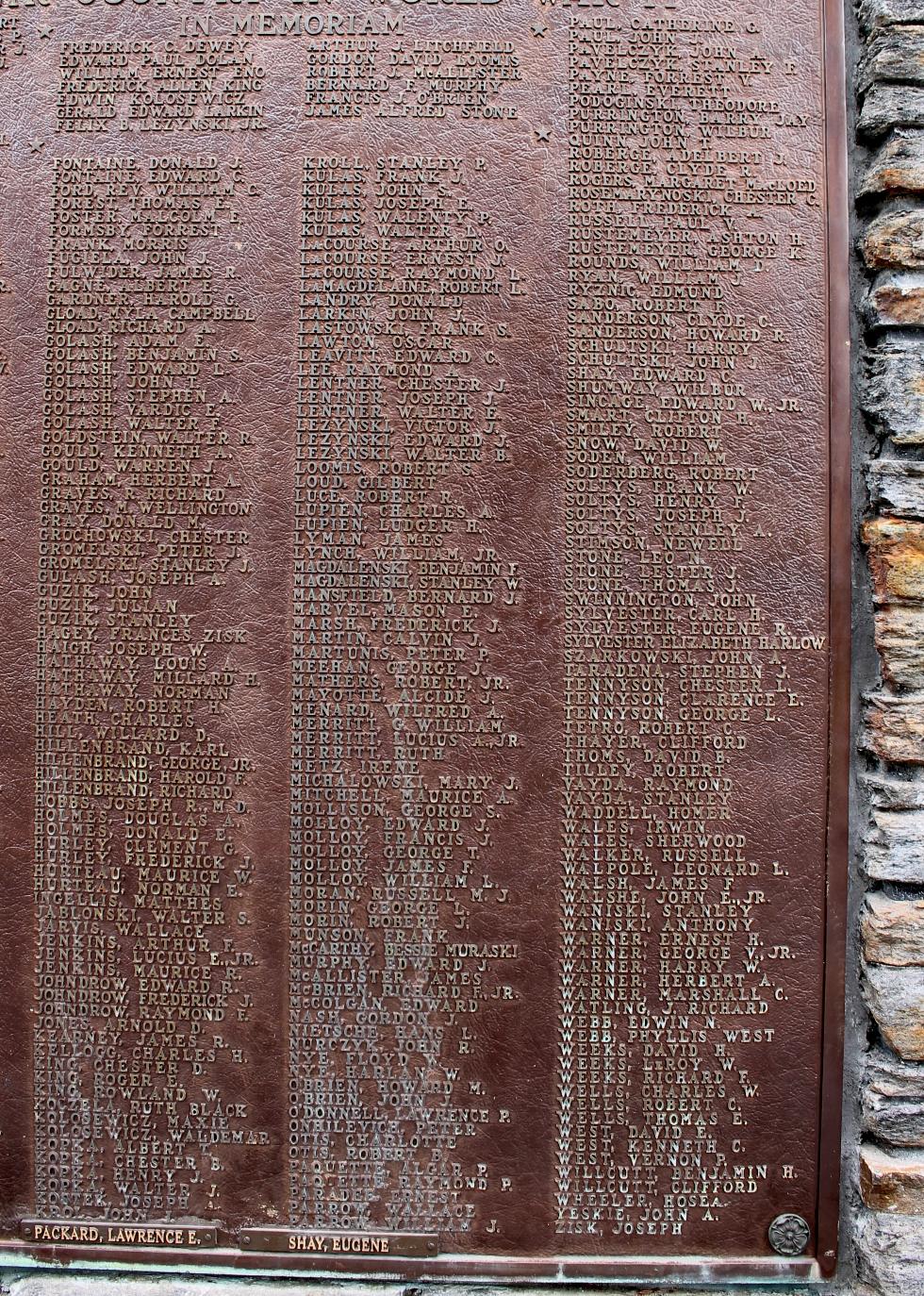 Williamsburg Massachusetts World War II Veterans Memorial