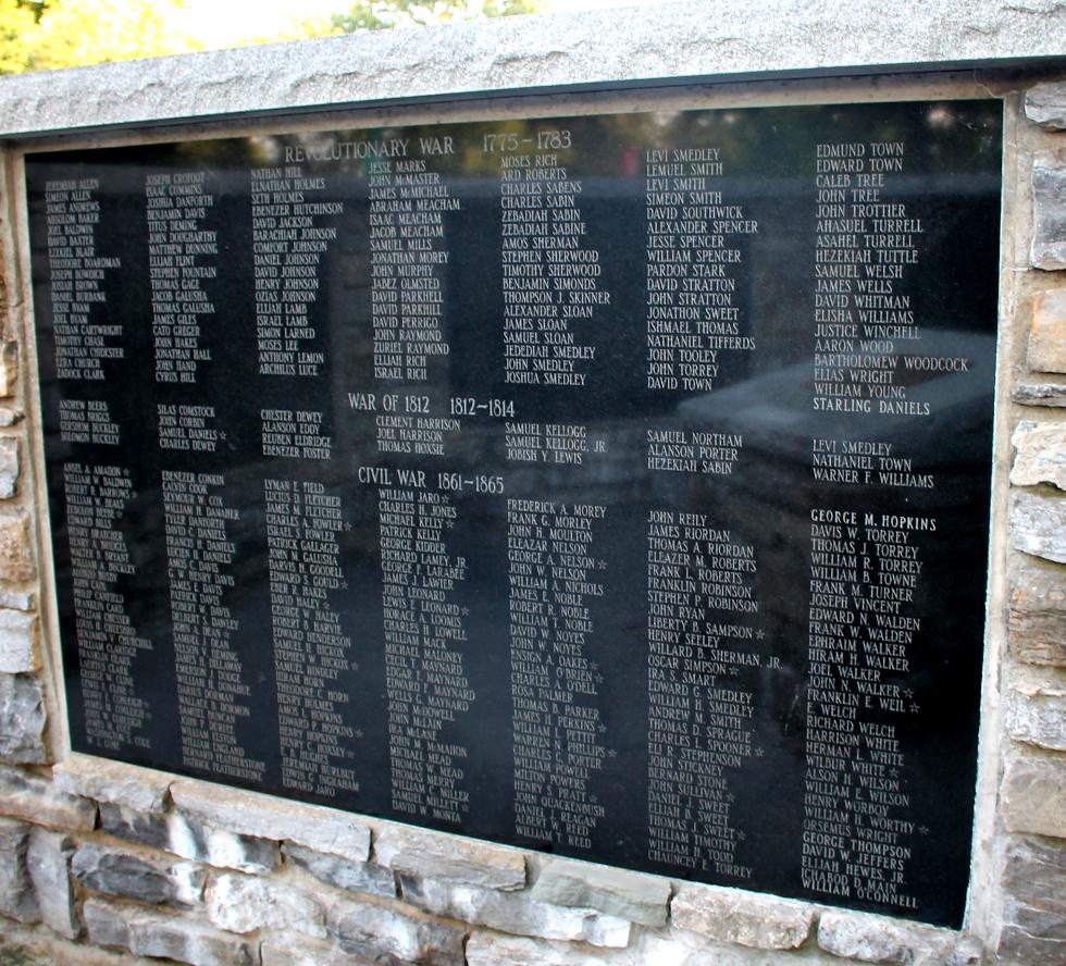 Williamstown Massachusetts Revolutionary War, War of 1812 and Civil War Veterans Memorial