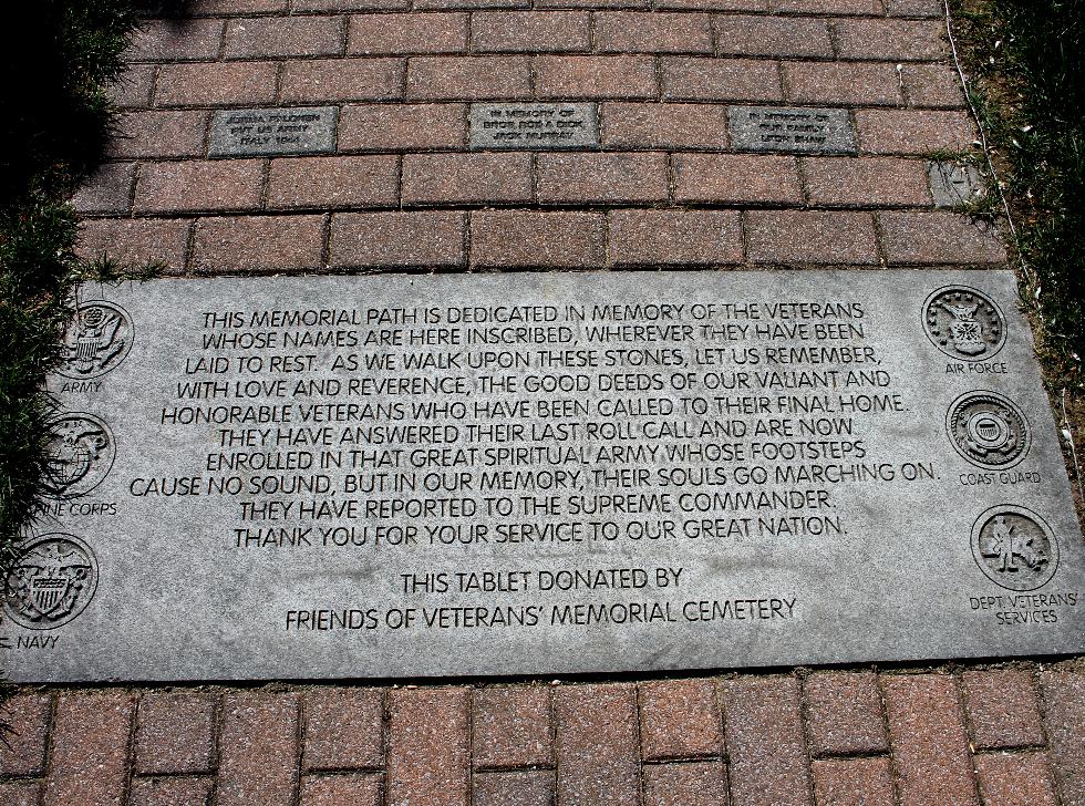 Massachusetts State Veterans Cemetery - Winchendon Mass - Memorial Path