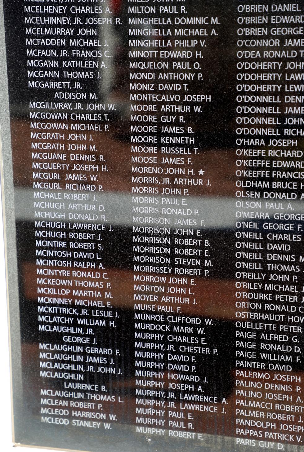 Woburn Massachusetts Vietnam War Honor Roll M thru O