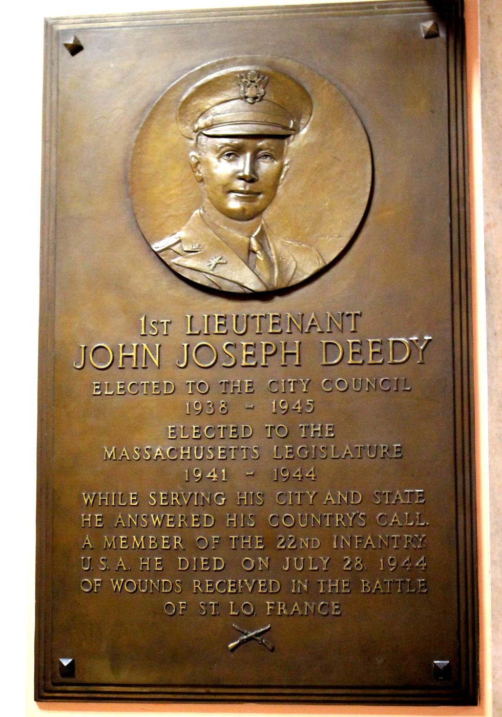 Worcester Massachusetts John Joseph Deedy World War II Memorial