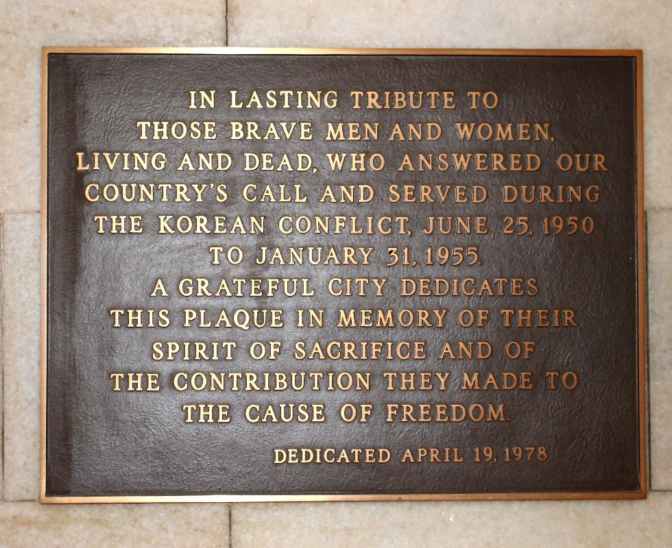 Worcester Massachusetts City Hall Korean War Veterans Memorial