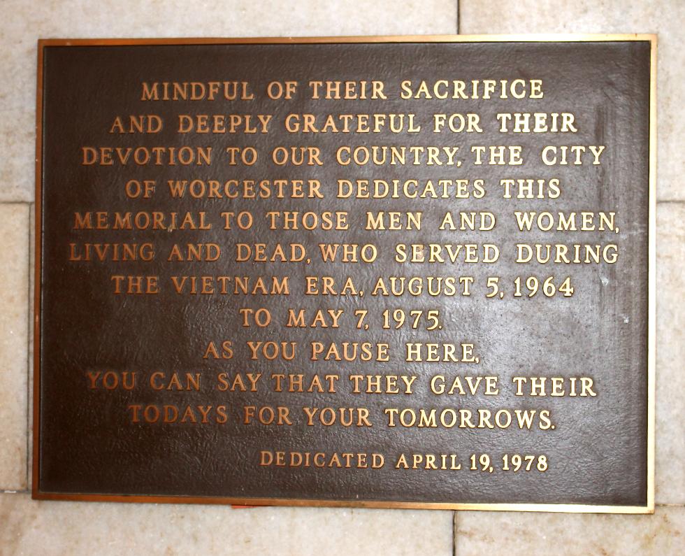 Worcester Massachusetts City Hall Vietnam War Veterans Memorial