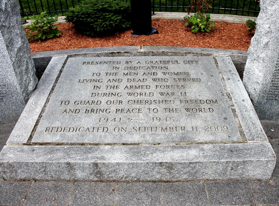 Worcester Massachusetts City Common World War II Veterans Memorial