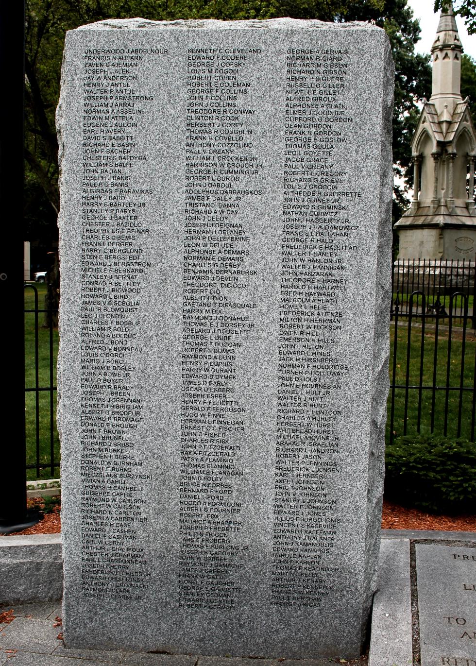 Worcester Massachusetts City Common World War II Veterans Memorial
