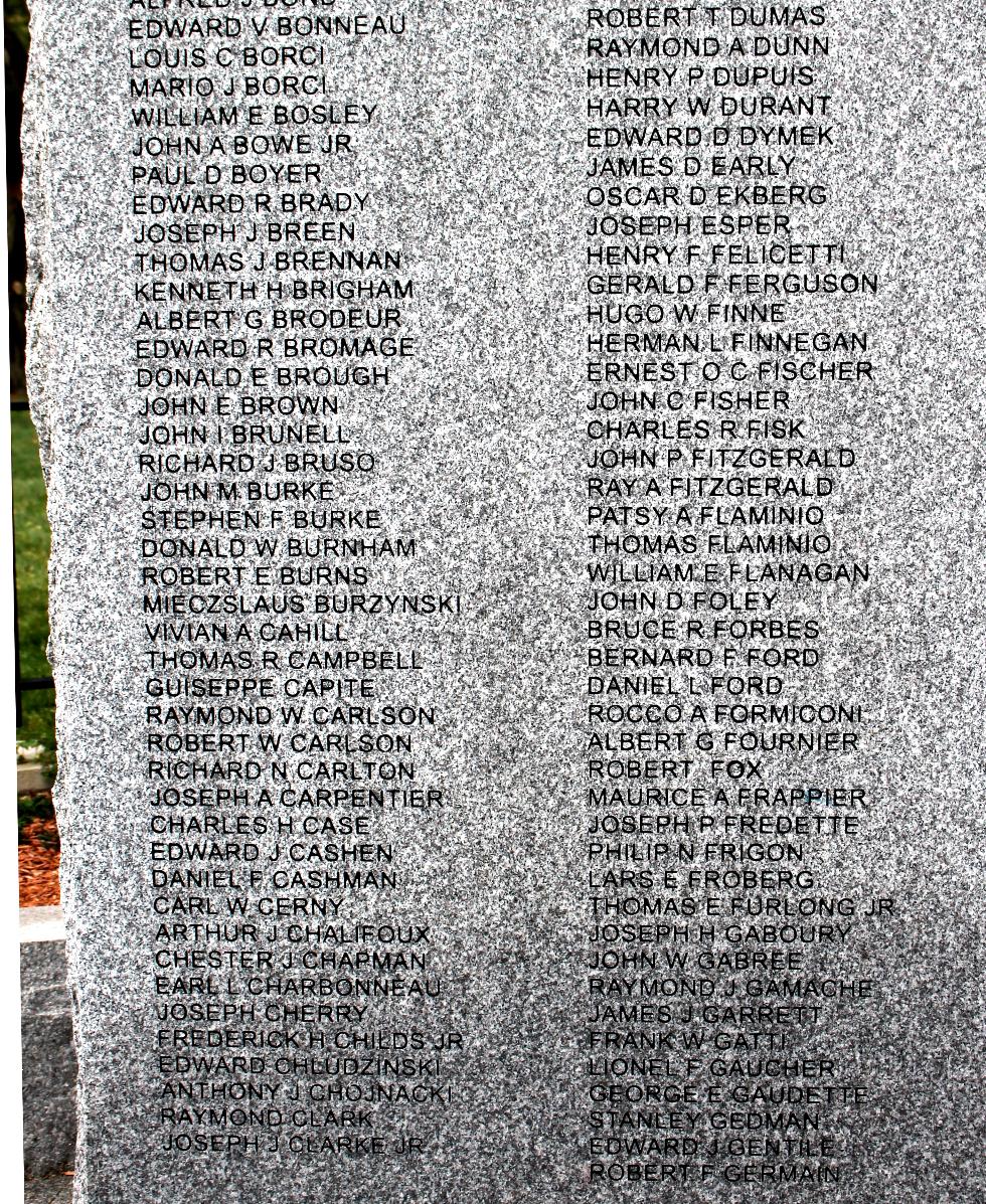 Worcester Massachusetts City Common World War II Veterans Memorial