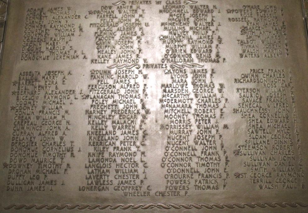 Worcester Massachusetts World War I Veterans Honor Roll