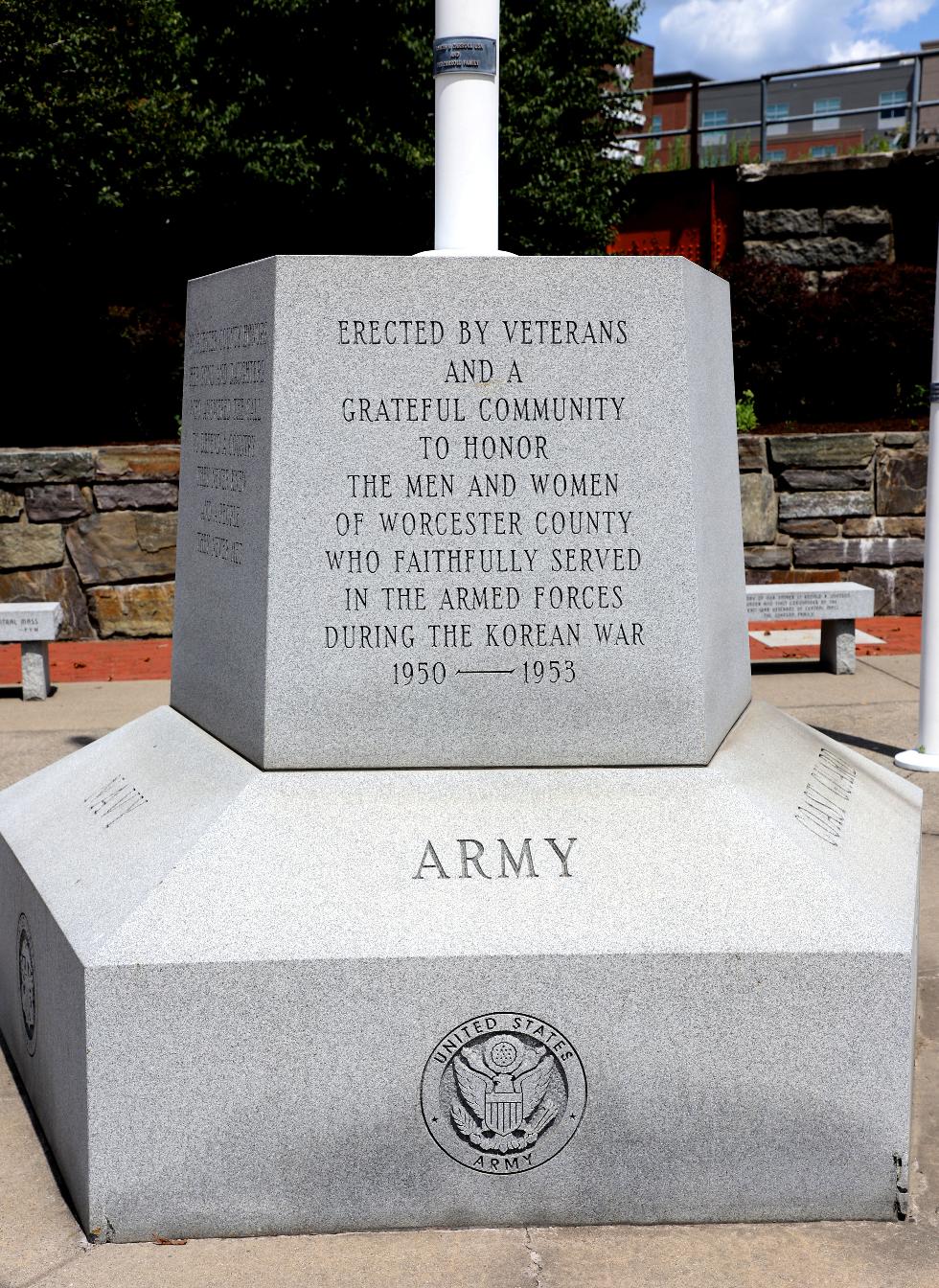 Worcester Massachusetts Korean War Veterans Memorial - Army