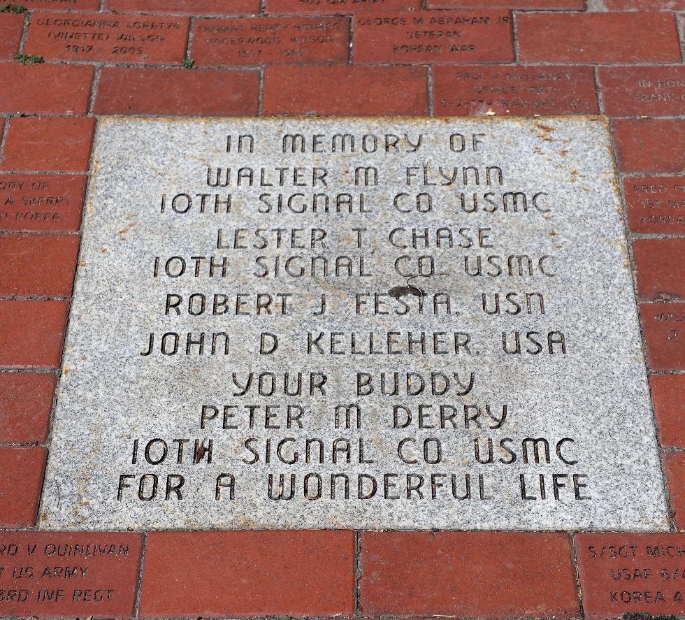 Worcester Massachusetts Korean War Veterans Memorial - Walter M Flynn 10th Signal Company USMC