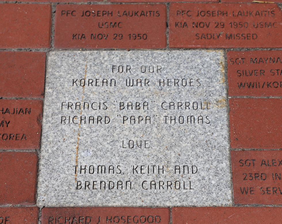 Worcester Massachusetts Korean War Veterans Memorial - Francis Carroll