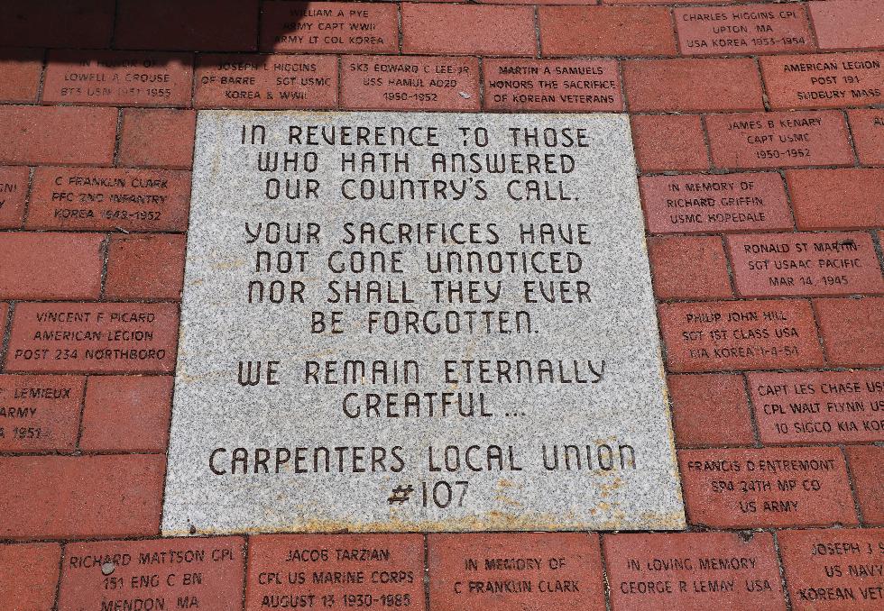 Worcester Massachusetts Korean War Veterans Memorial - Carpenters Local Union
