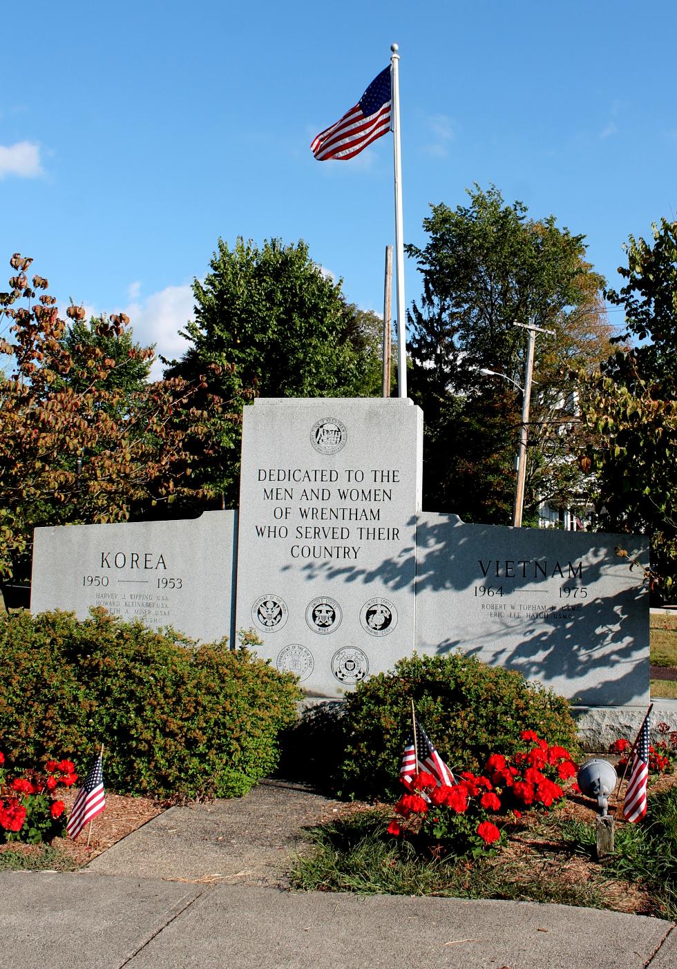 Wrentham Mass Korean War & Vietnam War Veterans Memorial