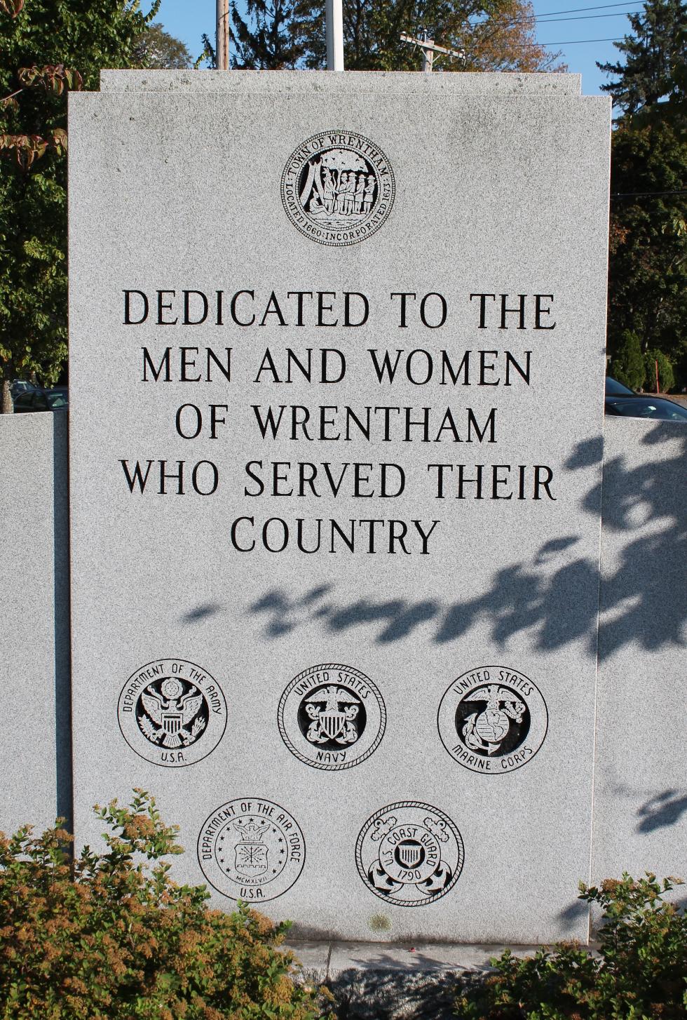 Wrentham Mass Korean War & Vietnam War Veterans Memorial